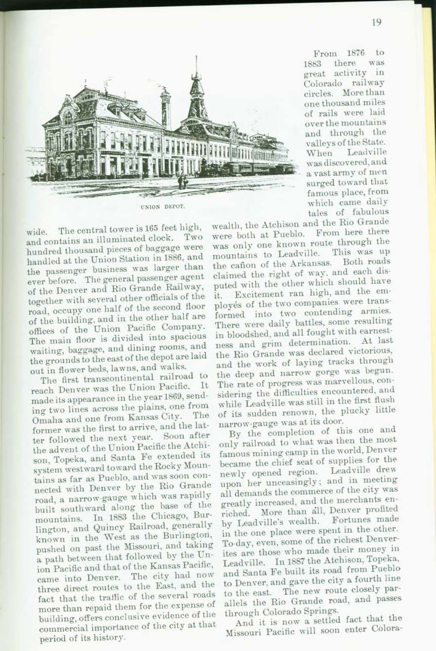 THE CITY OF DENVER, 1888: an early history of "The Queen City of the Plains" vist0006k